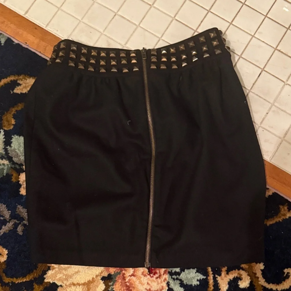 Silence‎ + Noise wool blend Black Studded Mini Skirt- worn twice